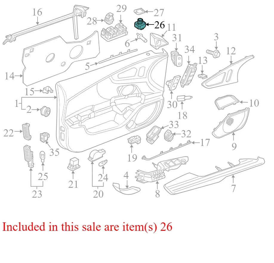2012 Audi A7 Quattro Door Mirror Switch Used OEM 4H09595655PR