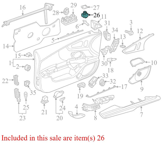 2012 Audi A7 Quattro Door Mirror Switch Used OEM 4H09595655PR