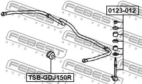 FEBEST Toyota Rear Stabilizer Bar Bush TSB-GDJ150R