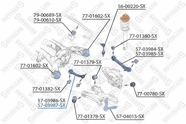 STELLOX 2000-2018 BMW X5 Rear Upper Control Arm 33324046918
