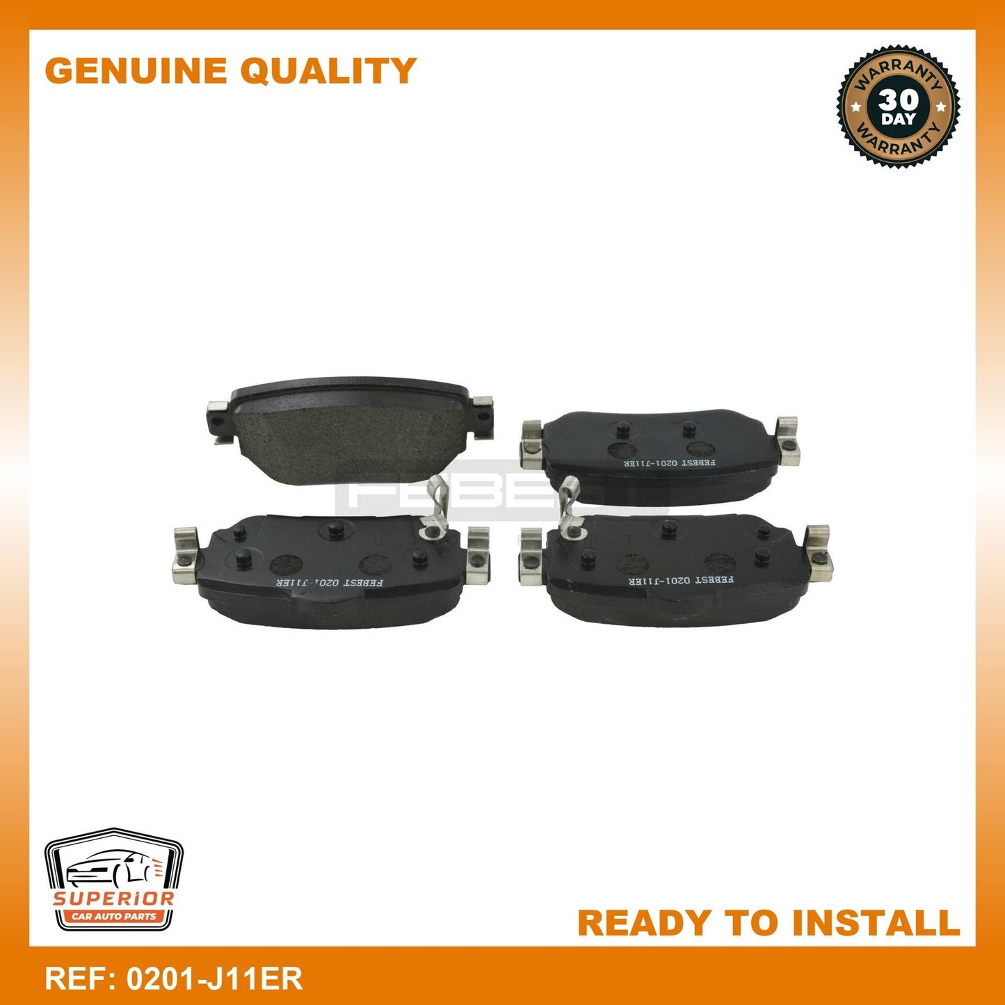 Febest 2017 Nissan Rogue Sport Pad Kit Disc Brake Rear 0201-J11ER