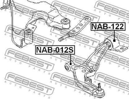 FEBEST 2001-2005 Nissan Almera Front Arm Bushing Front Arm NAB-012S