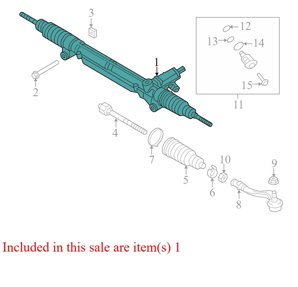 2010 Audi A4 Steering Gear / Rack and Pinion Assembly Used OEM 8T1422066A