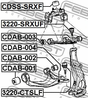 FEBEST 2004-2014 Cadillac SRX Shock Absorber Bush CDSS-SRXF
