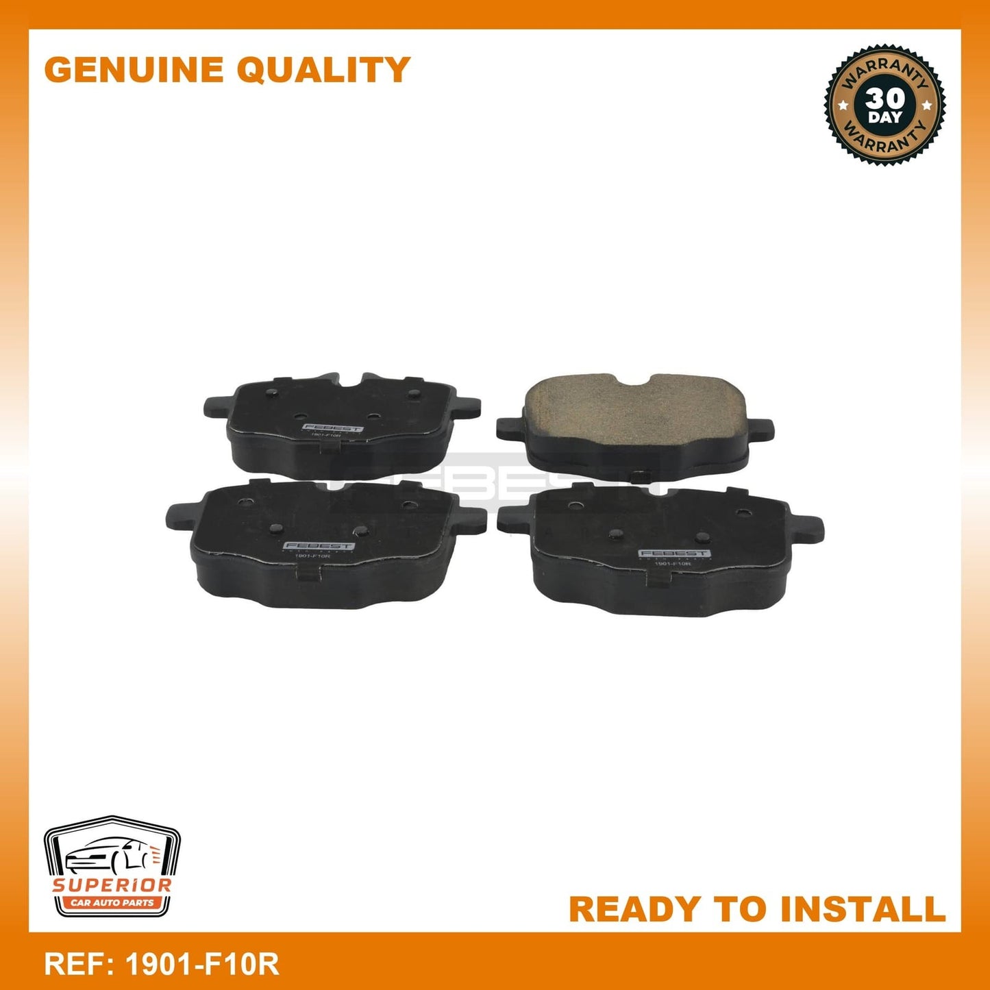 FEBEST BMW Pad Kit, Disc Brake, Rear 1901-F10R