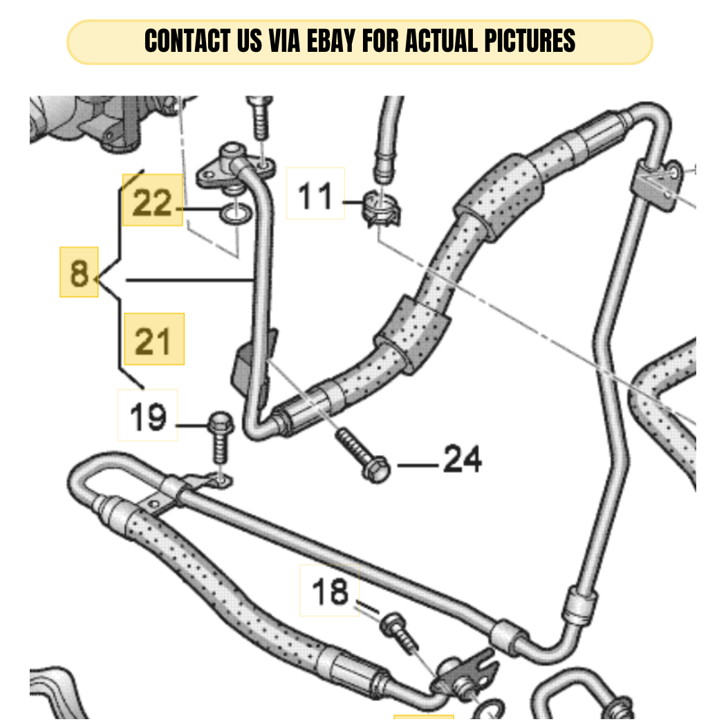 2010-2012 Audi A4 Power Steering Pressure Hose Line Pump to Rack OEM 8K1422893DB