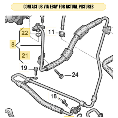 2010-2012 Audi A4 Power Steering Pressure Hose Line Pump to Rack OEM 8K1422893DB