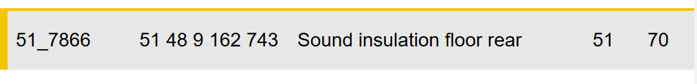 2011–2016 BMW 520i Rear Floor Sound Insulation USED OEM 51489162743