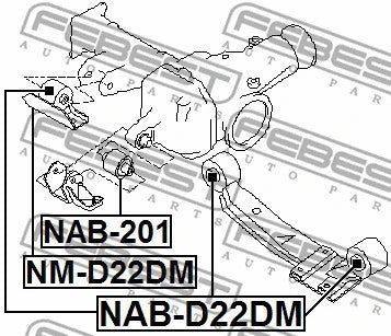 FEBEST NISSAN REAR DIFFERENTIAL BUSHING - NAB-D22DM