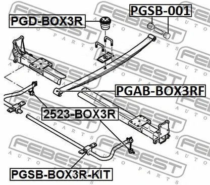 FEBEST 2008-2014 Fiat Ducato Rear Leaf Spring Bushing Rear PGSB-001