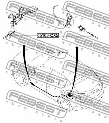 FEBEST 2013-2017 Mazda CX-5 Fuel Lid Lock Control Cable 05103-CX5