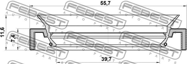 FEBEST 2006-18 Honda Accord Half Shaft Oil Seal 39.7X55.7X7.4 95HAY-41550712X
