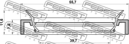FEBEST 2006-18 Honda Accord Half Shaft Oil Seal 39.7X55.7X7.4 95HAY-41550712X