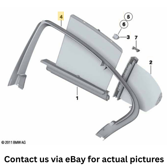 2013 BMW 520i Rear Left Door Window Frame Cover Used OEM 51357182037