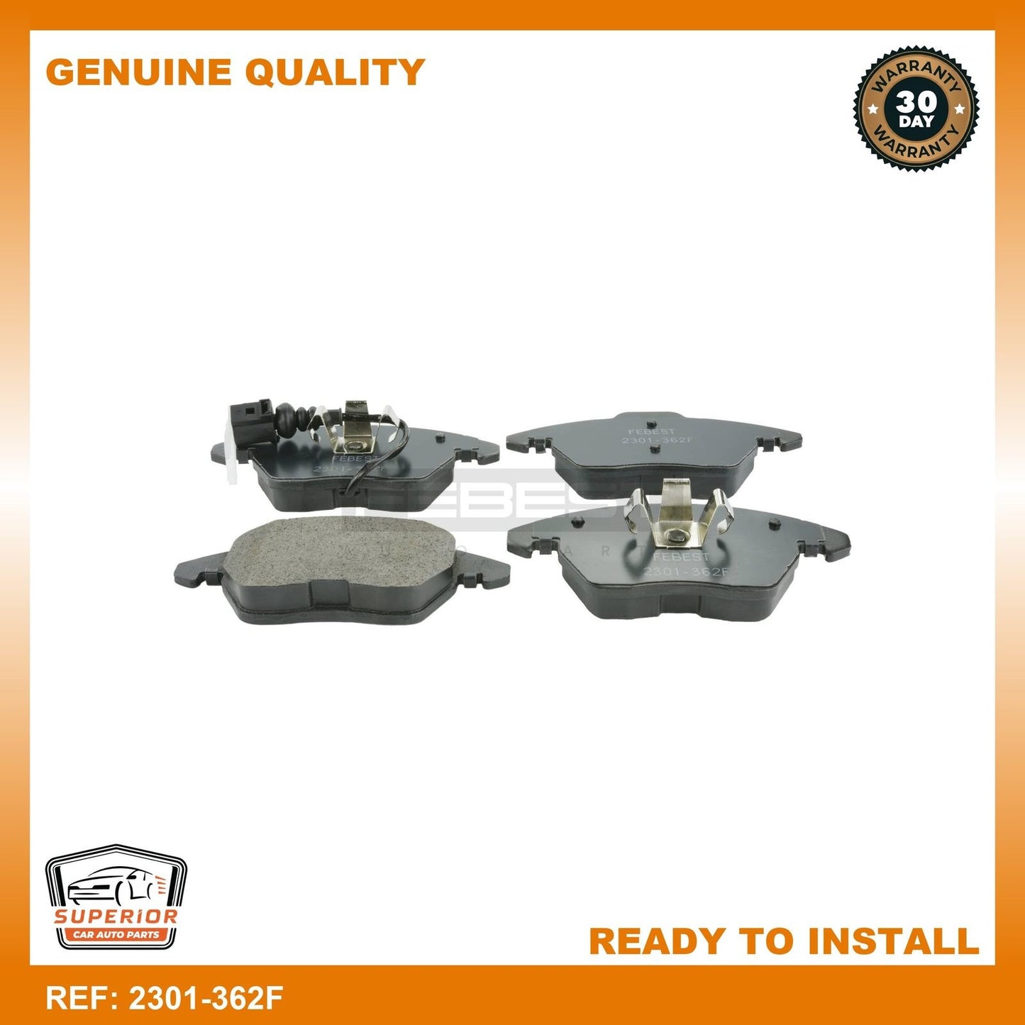FEBEST 2011-2018 Audi A1 Disc Brake Pad Set Front 2301-362F