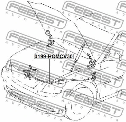 FEBEST 2001-2006 Toyota Camry Cable Assy Hood Lock Control 0199-HCMCV30