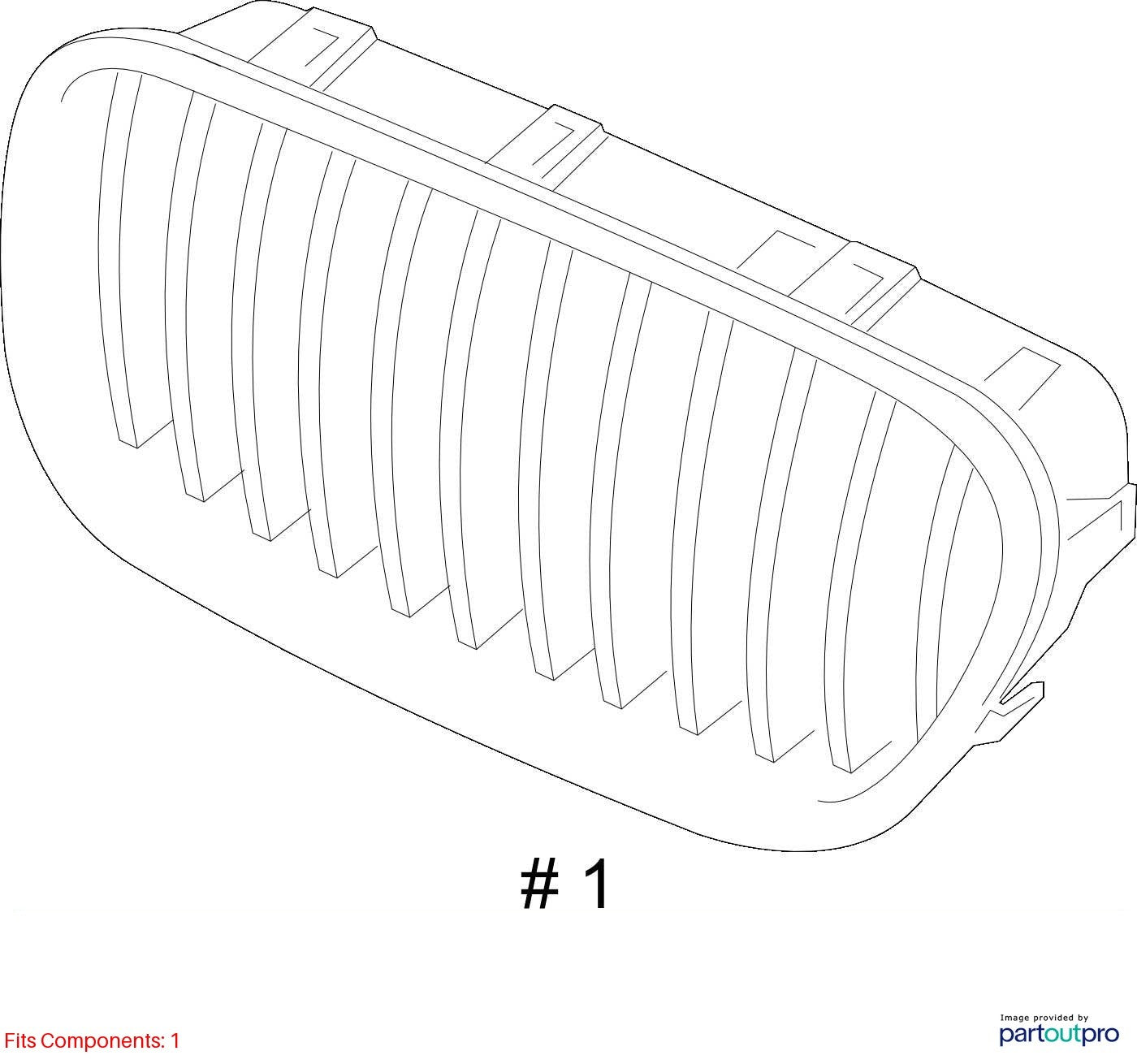 2011–2016 BMW 520i Front Kidney Grille Left Side USED OEM 51137203649