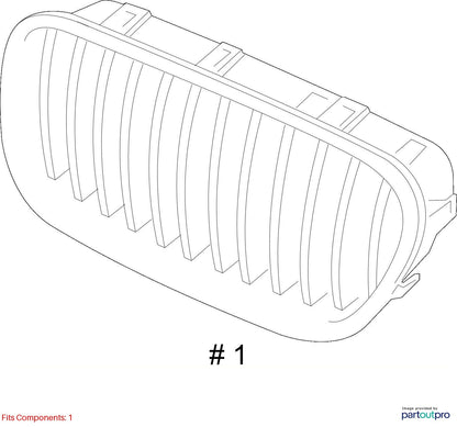 2011–2016 BMW 520i Front Kidney Grille Left Side USED OEM 51137203649