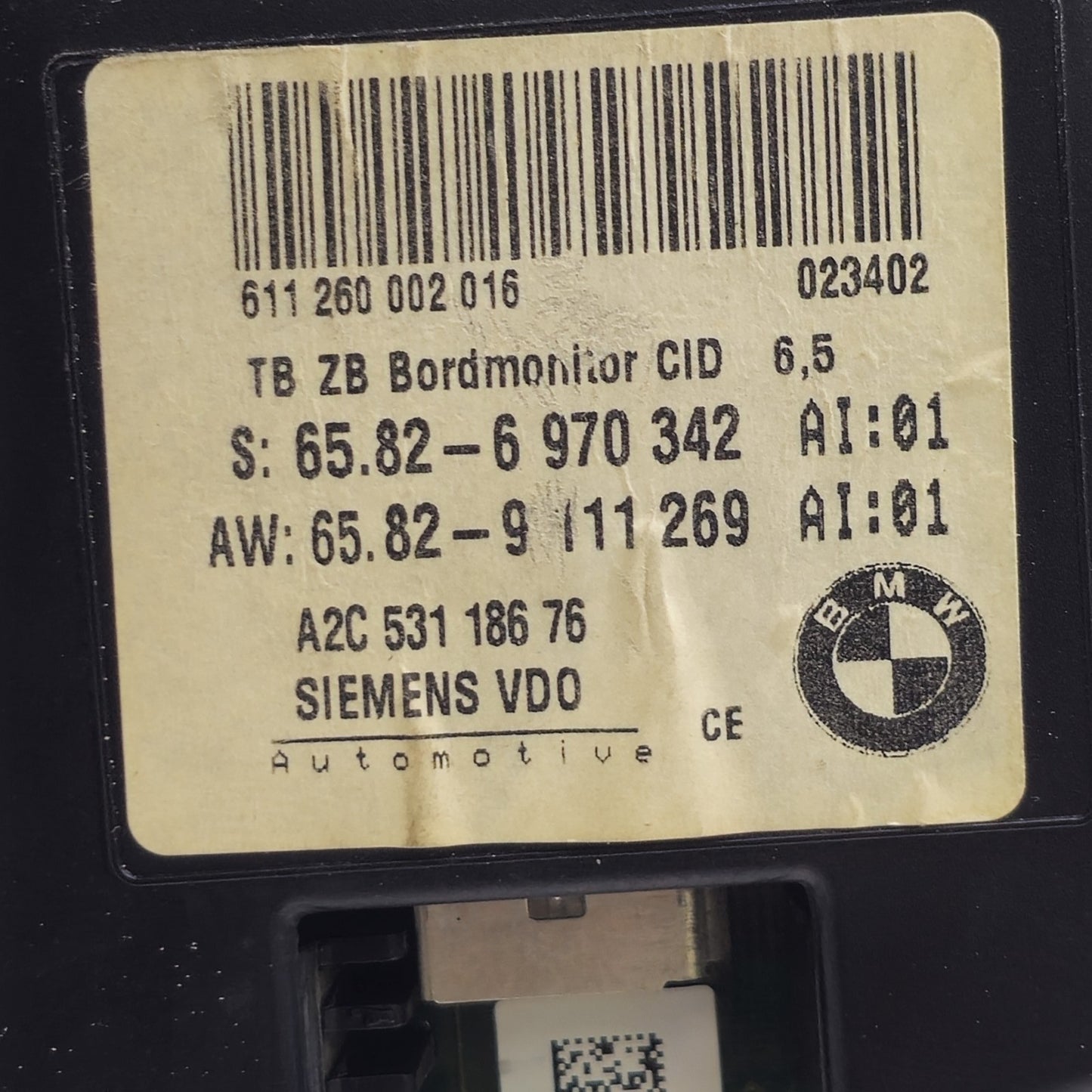 2006-2013 BMW E92 DASH INFORMATION SCREEN 6970342