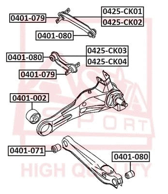 FEBEST CHRYSLER Rear Right Transverse Link 0425-CK04