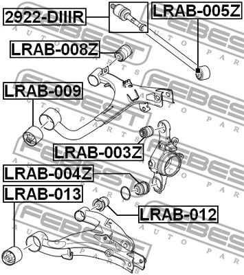 FEBEST 2006-13 Land Rover Range Rover Sport Rear Upper Control Arm Bush LRAB-009