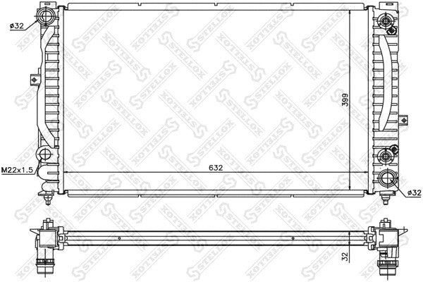 STELLOX 1997-2011 Audi A4 Radiator Engine Cooling 4B0121251R