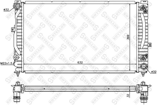 STELLOX 1997-2011 Audi A4 Radiator Engine Cooling 4B0121251R