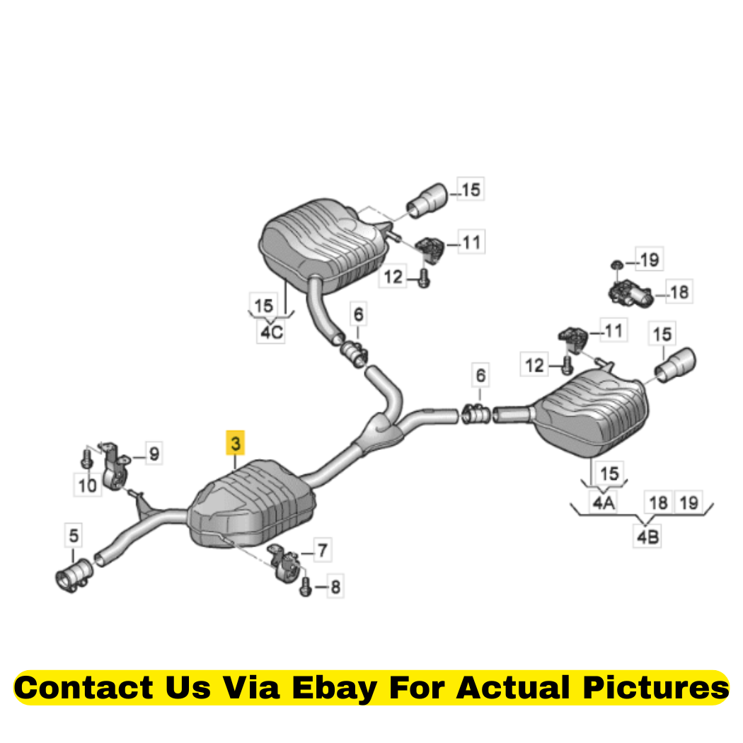 2013 Audi Q5 Rear Exhaust Muffler Used OEM 8R0253409AA