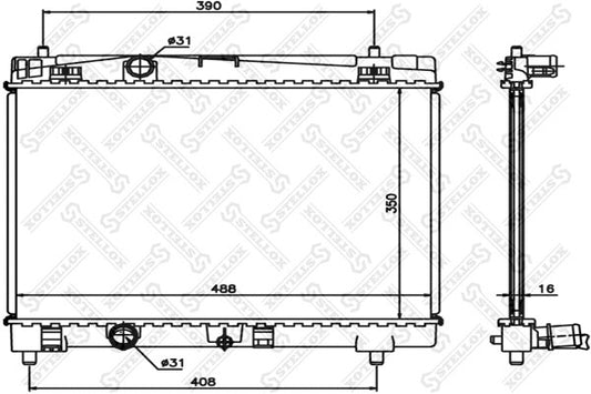 STELLOX 2004-2013 Toyota Yaris Radiator 164000Q040