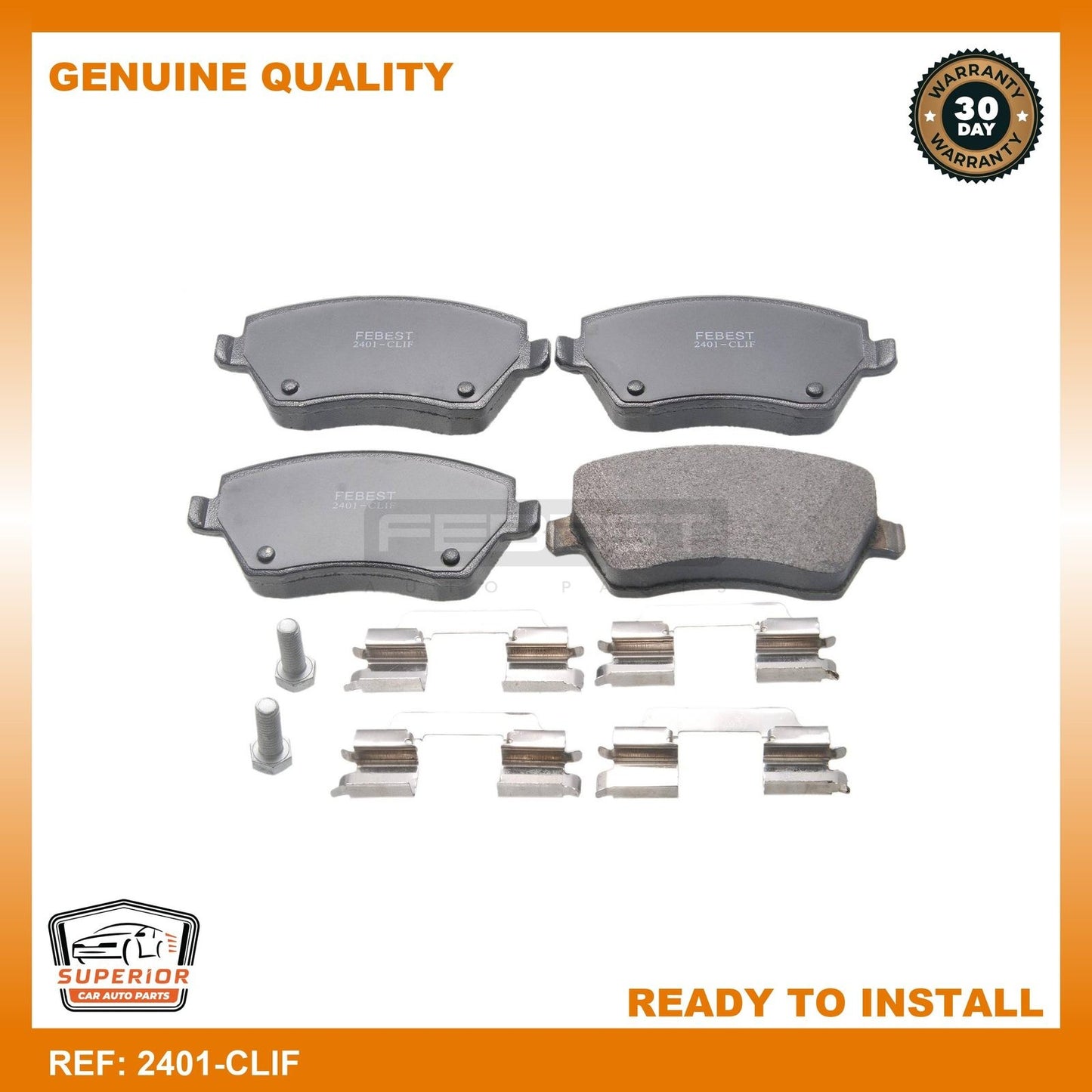 Febest 2007-2009 Renault Kangoo Pad Kit Disc Brake Front 2401-CLIF