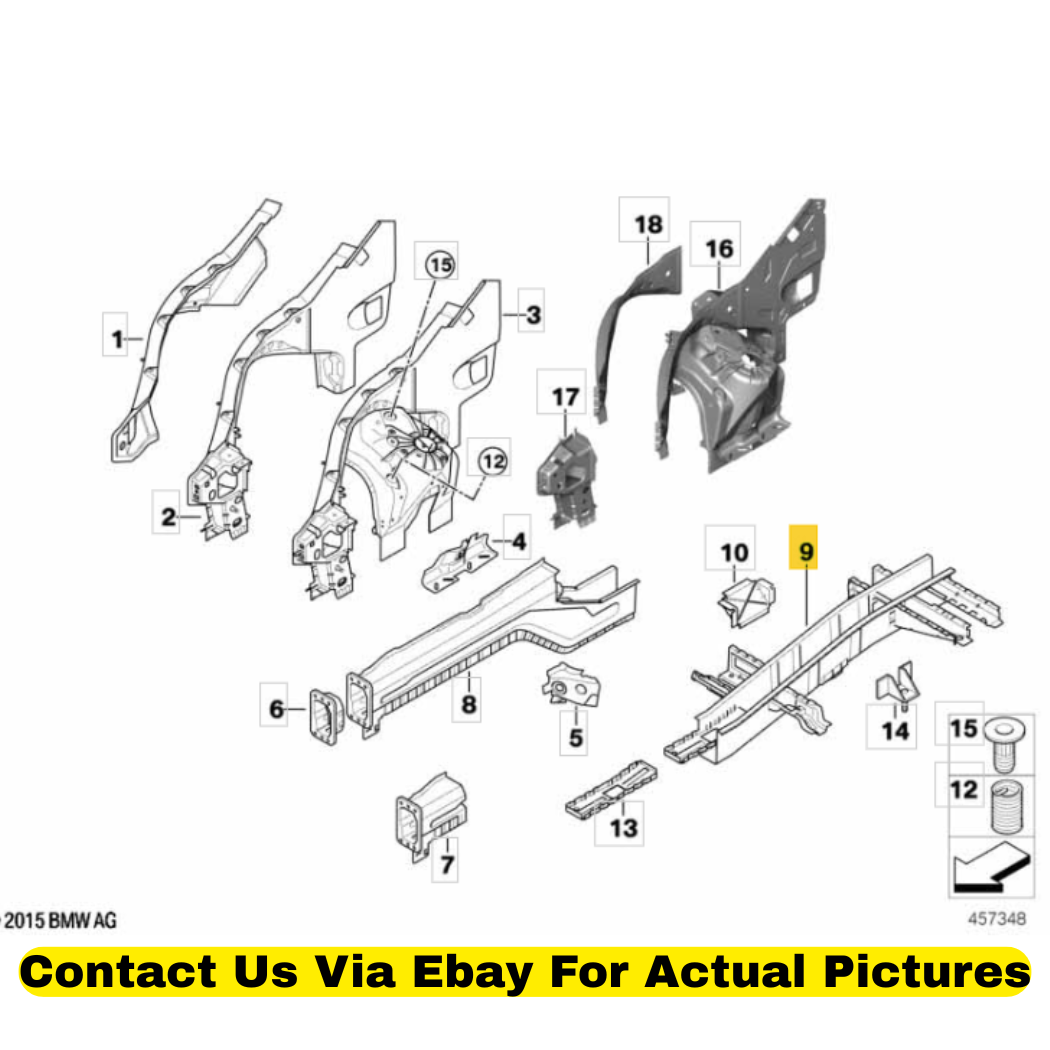 2012 BMW X6 Left Front Side Rail Used OEM 41117174283
