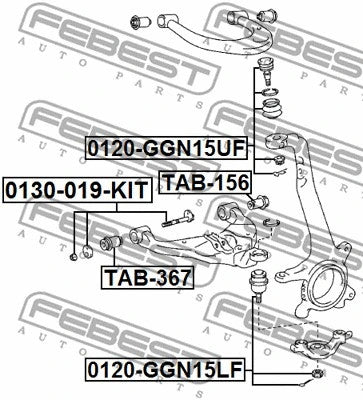 FEBEST 2011-2022 Toyota Hilux Front Bushing Lower Control Arm TAB-367