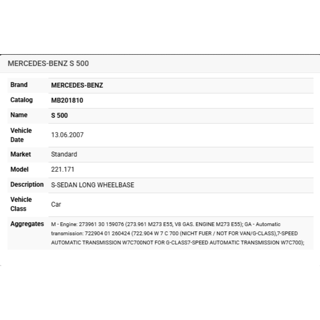 2008 S550 Mercedes-Benz Impact Absorber 2218850737