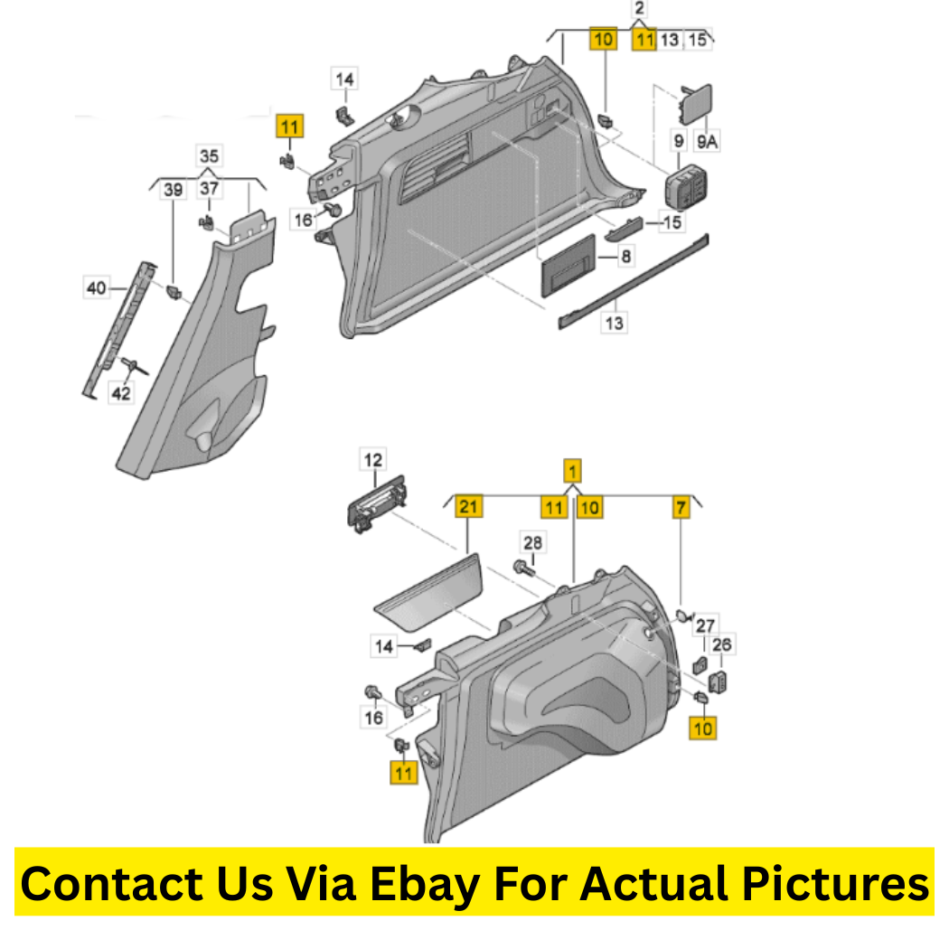 2012 Volkswagen Touareg Luggage Compartment Side Trim Set Used OEM 7P6867037E