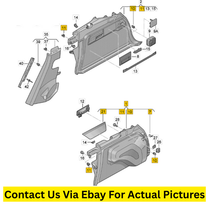 2012 Volkswagen Touareg Luggage Compartment Side Trim Set Used OEM 7P6867037E