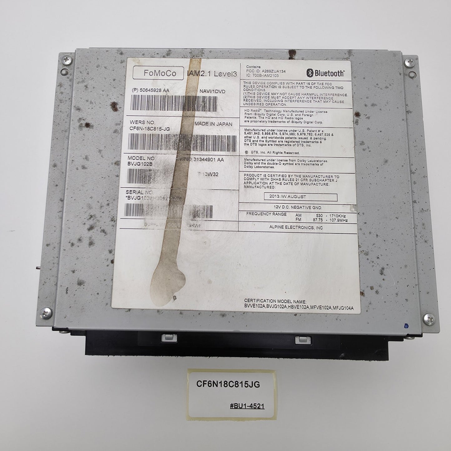 2014-2024 Jaguar F-Type Receiver AM-FM-CD CF6N18C815JG