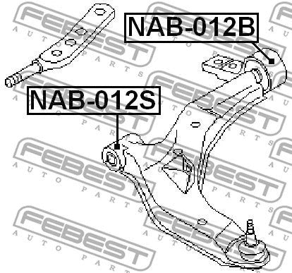 FEBEST NISSAN REAR BUSHING, FRONT CONTROL ARM - NAB-012B