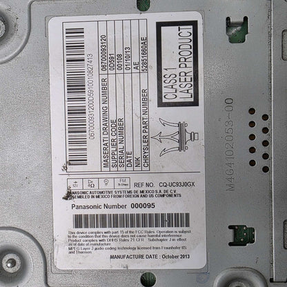 2014-2016 Maserati Ghibli S Q4 AM FM CD Radio Receiver Control Module M4G4102053