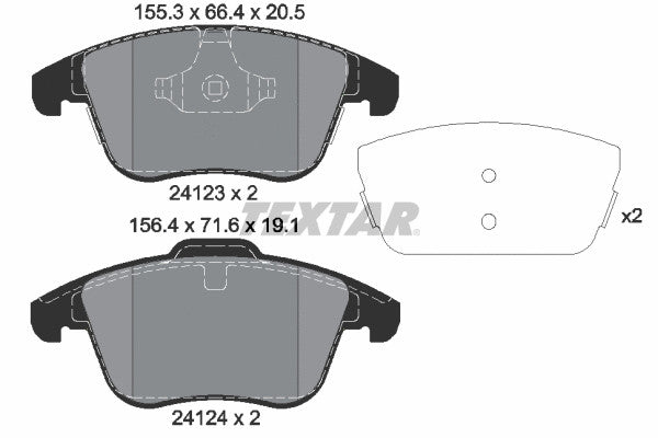 TEXTAR 12-19 Land Rover Range Rover Evoque Brake Pad Set Disc 2412305