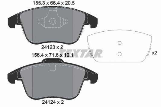 TEXTAR 12-19 Land Rover Range Rover Evoque Brake Pad Set Disc 2412305