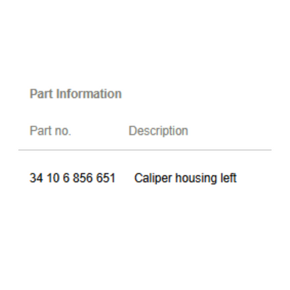 2012 Mini Cooper Left Front Piston Brake Caliper Housing OEM 34106856651