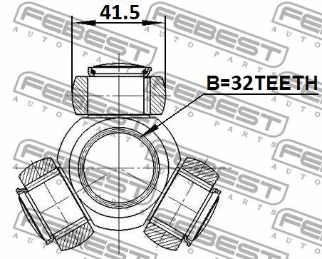 FEBEST 2004-2013 Audi A3 Tripod Joint 2316-030