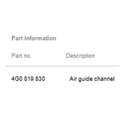 2012–2015 Audi A6 Right Lower B-Pillar Air Guide Channel Used OEM 4G0819830
