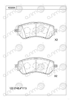 ASIMCO 1980-1993 Dodge W150 Brake Pad Set, Disc Brake KD2004