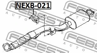 FEBEST 2002-2020 Nissan X-Trail Exhaust Pipe Mounting Bracket NEXB-021