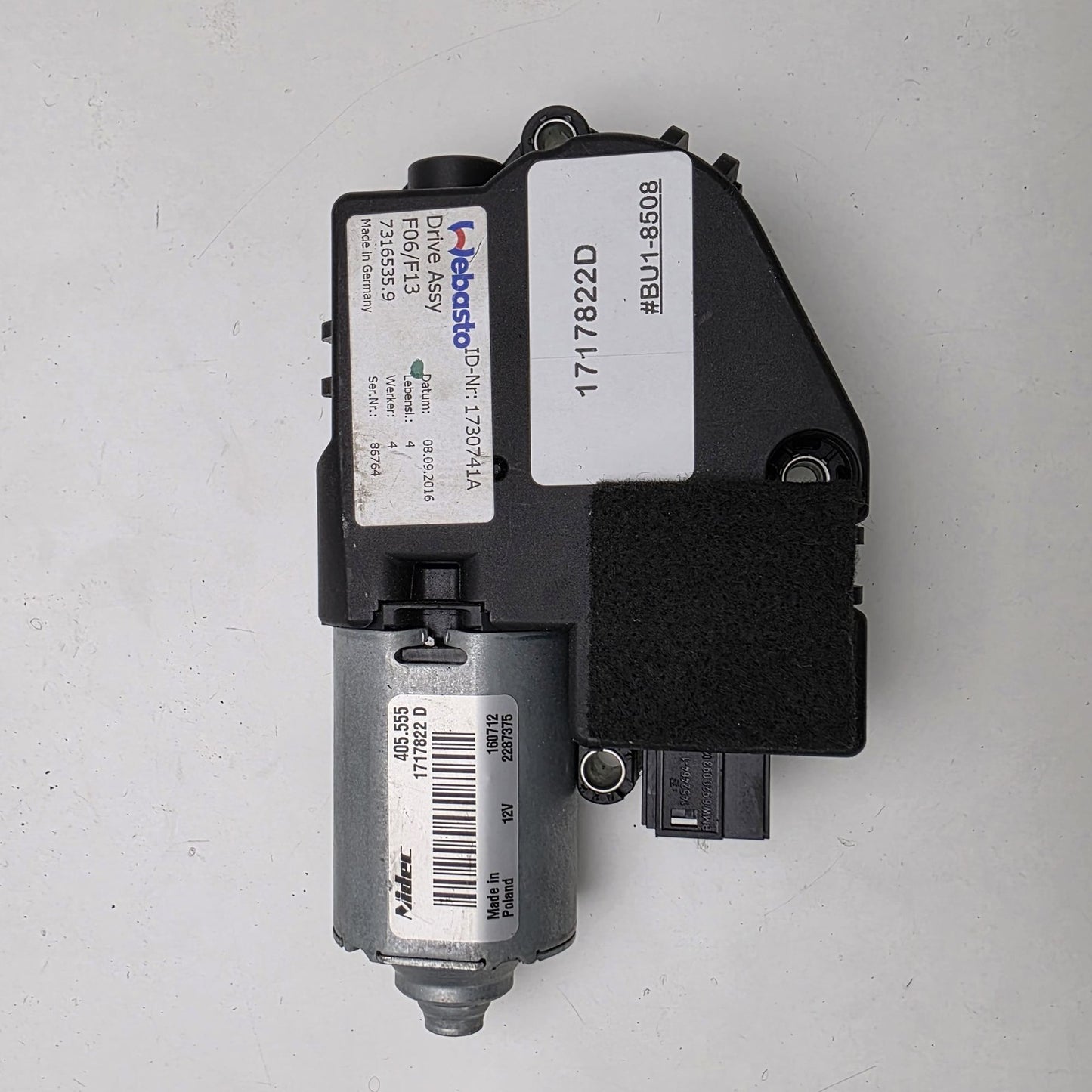 2012-2016 BMW 528i Overhead Sunroof Motor 1717822D