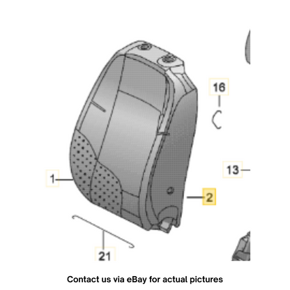 2011–2015 VW Jetta Right Front Backrest Cover Used OEM 5C6881806CK