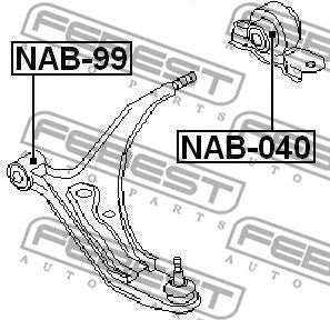 FEBEST 1999-2001 INFINITI G20 Front Control Arm Rear Bushing Hydro NAB-040