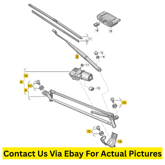 2017 Volkswagen Tiguan Window Wiper Mounting w/Motor & Aero Arms Used OEM