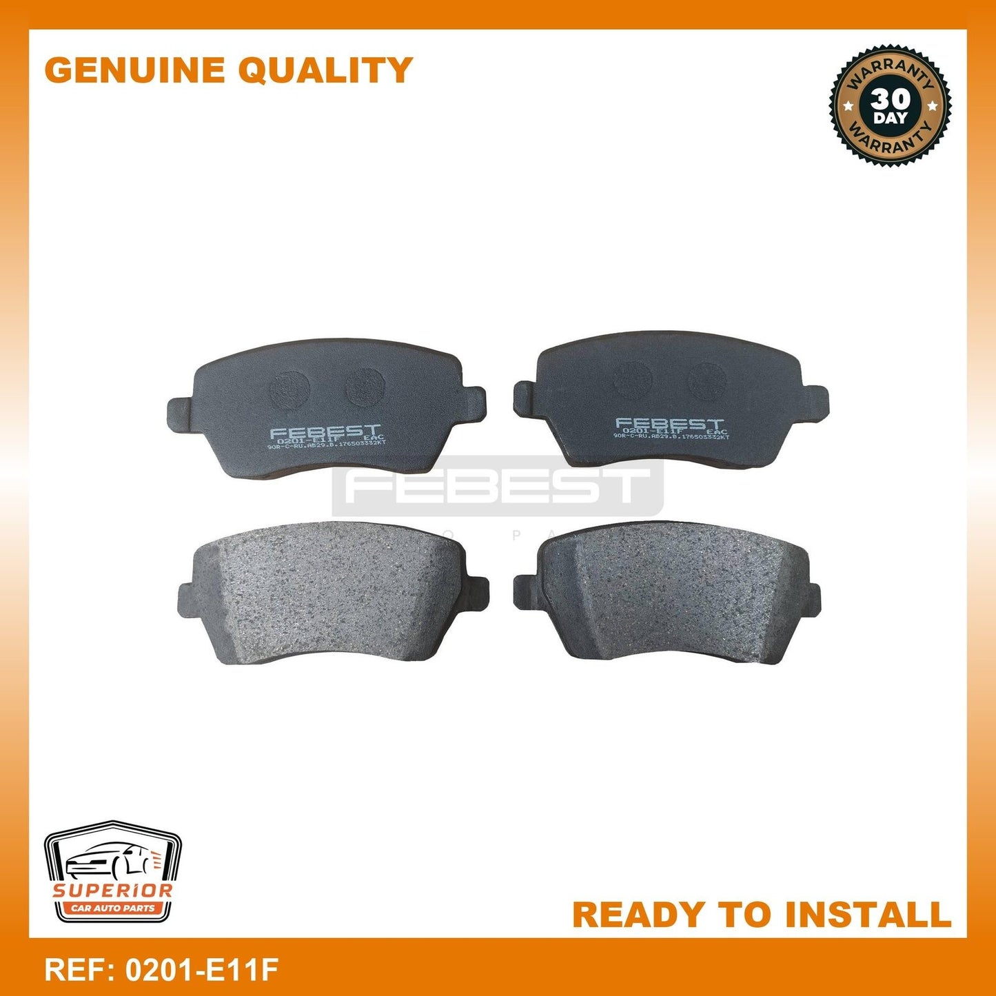 FEBEST LADA Pad Kit, Disc Brake, Front 0201-E11F